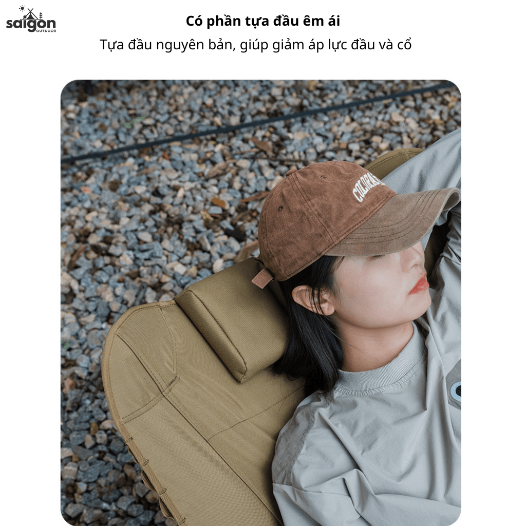 Giường Ghế Xếp Dã Ngoại SHINETRIP Có Tựa Đầu | Giường Ngủ Camping Gấp Gọn Khung Nhôm 7075