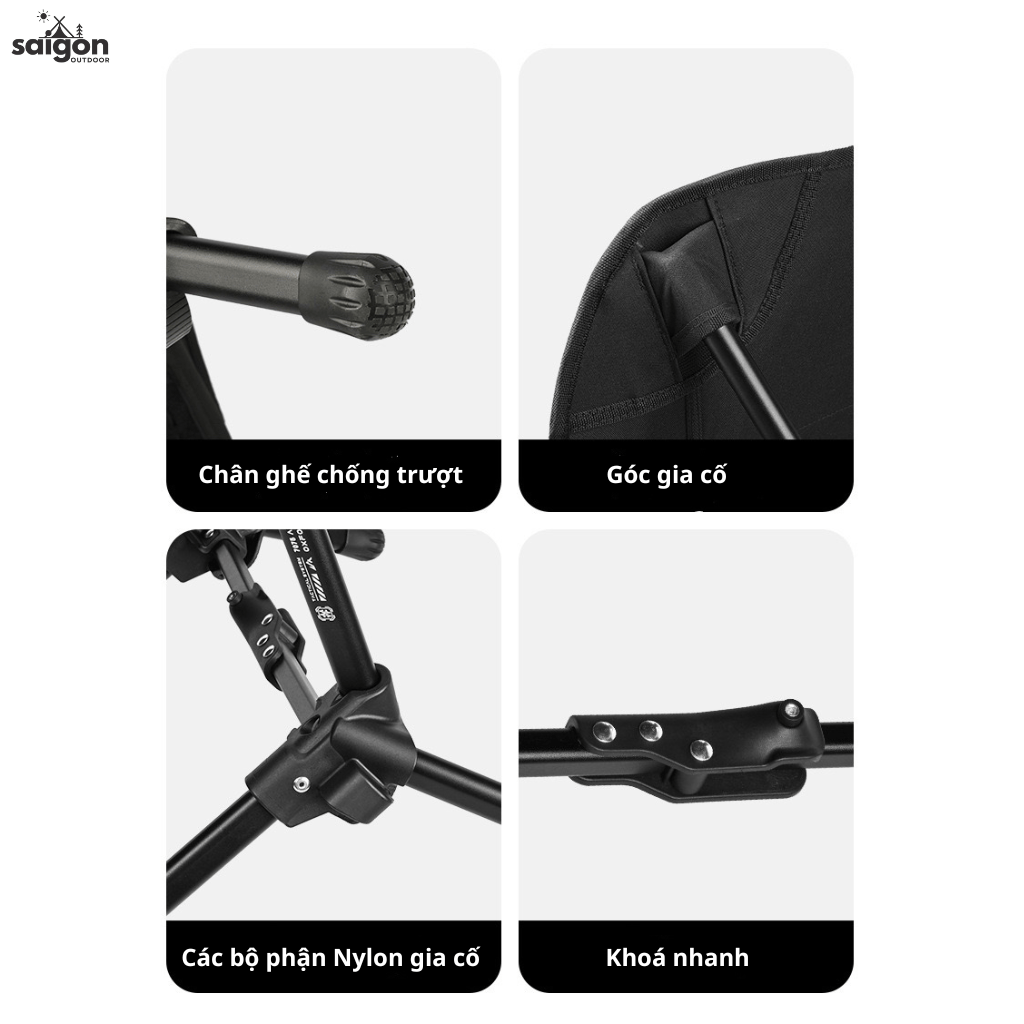 Giường Ghế Xếp Dã Ngoại SHINETRIP Có Tựa Đầu | Giường Ngủ Camping Gấp Gọn Khung Nhôm 7075