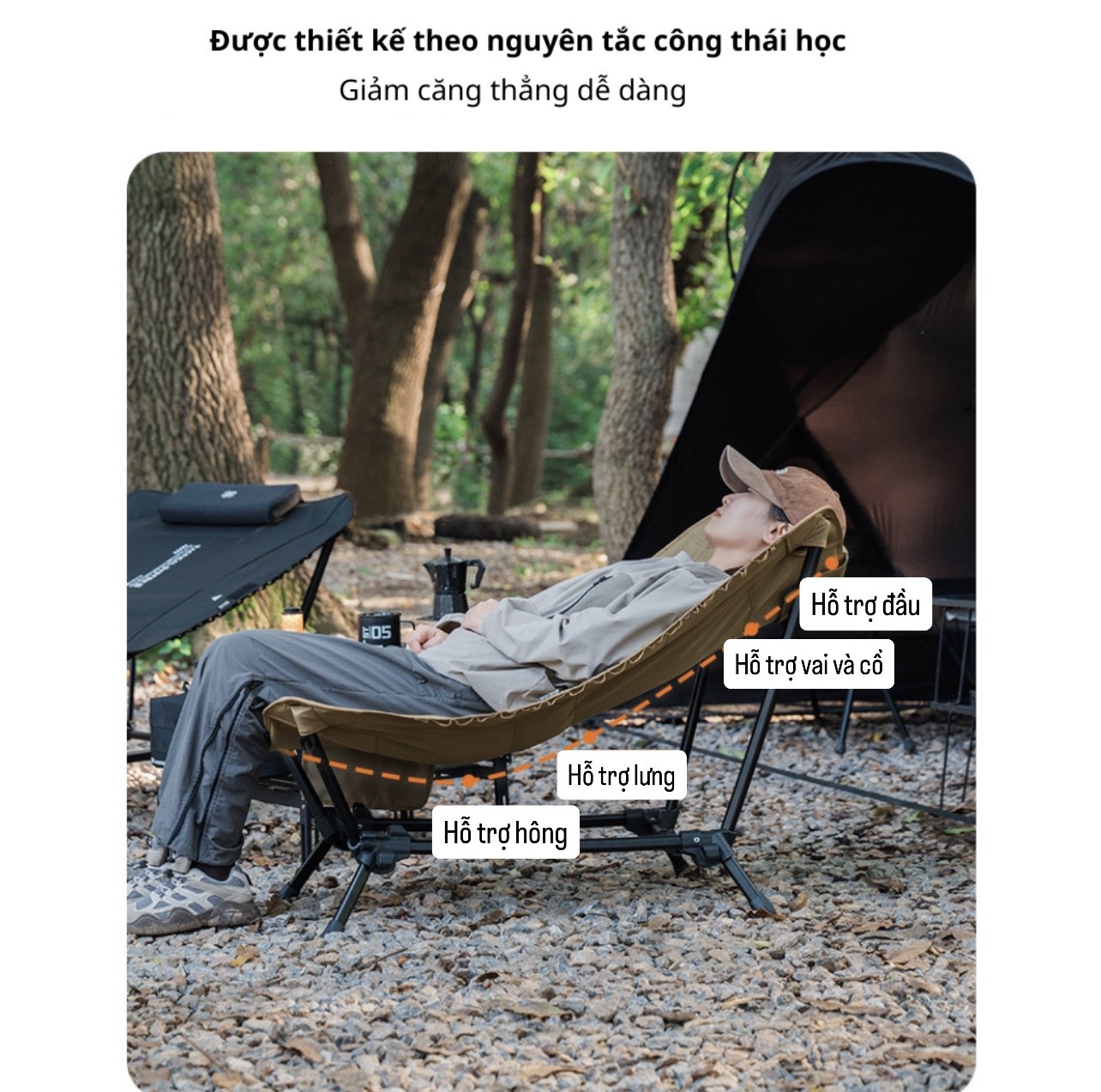 Giường Ghế Xếp Dã Ngoại SHINETRIP Có Tựa Đầu | Giường Ngủ Camping Gấp Gọn Khung Nhôm 7075