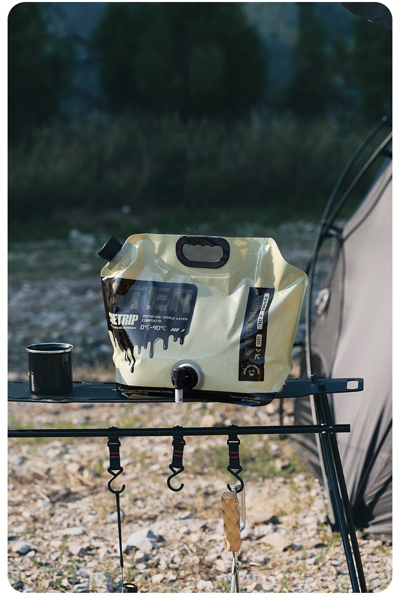 Túi Đựng Nước Camping ShineTrip 8L Can Nước Dã Ngoại Gấp Gọn, Van Xả Điều Chỉnh Lưu Lượng, Chịu Lực Cao