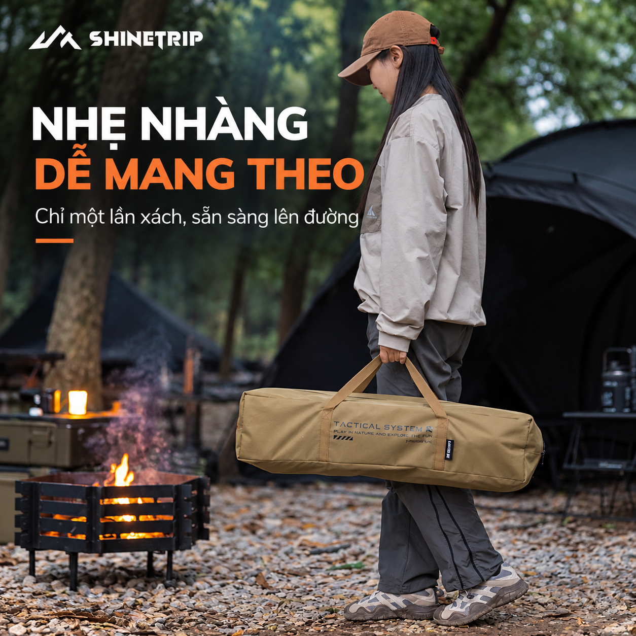 Giường Ghế Xếp Dã Ngoại SHINETRIP Có Tựa Đầu | Giường Ngủ Camping Gấp Gọn Khung Nhôm 7075