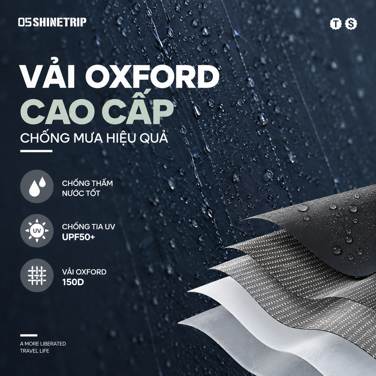 Lều Cắm Trại Đường Hầm ShineTrip – Lều Dã Ngoại Nhẹ, Chứa Xe Máy, Khung Nhôm 7001, Vải Oxford 150D