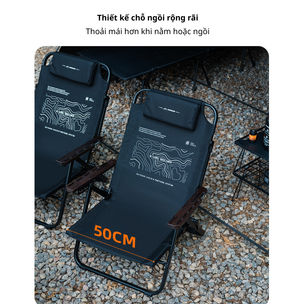 Ghế Xếp Camping Cao Cấp 6 Chế Độ | Khung Nhôm 6063 Bền Nhẹ, Vải 900D Siêu Bền