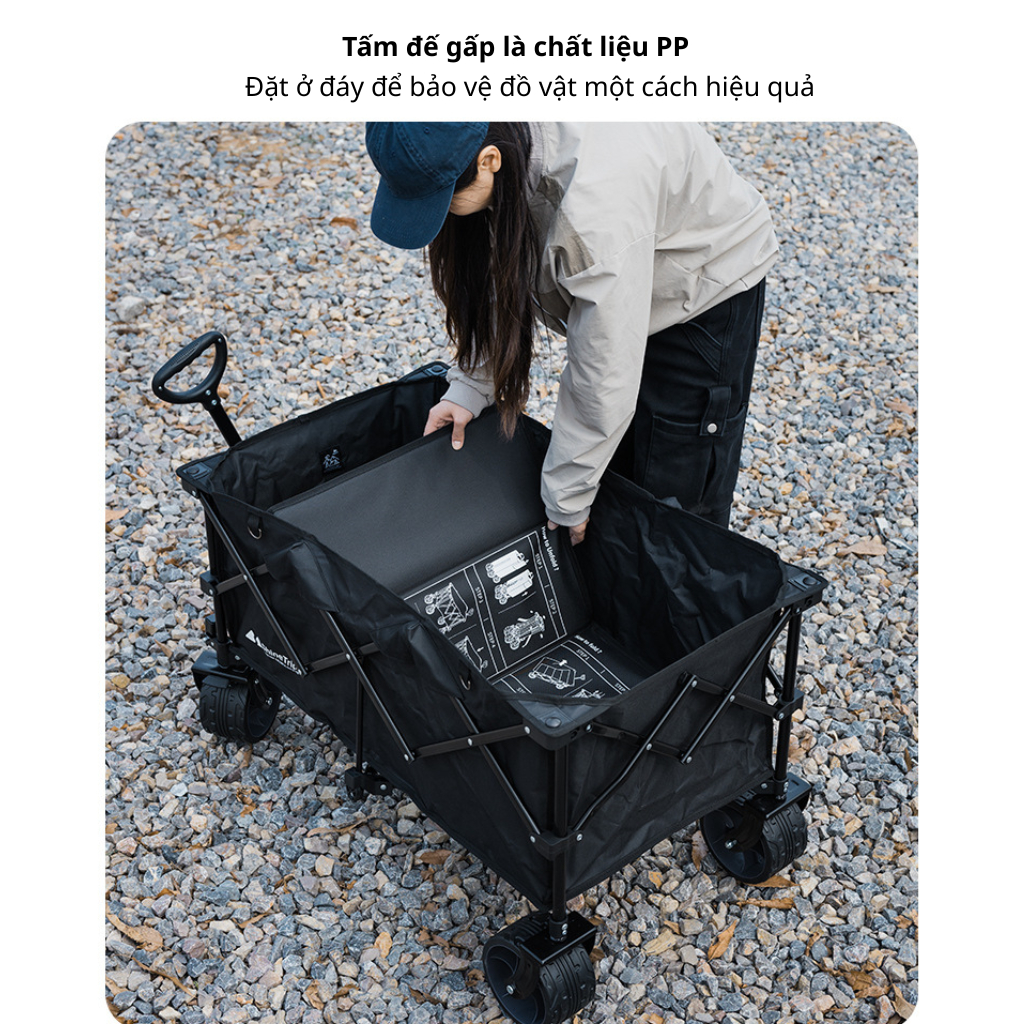Xe Kéo Gấp Dã Ngoại ST 200L | Xe Kéo Camping Khung Thép Carbon, Vải Oxford 600D, Bánh Lớn Gấp Gọn