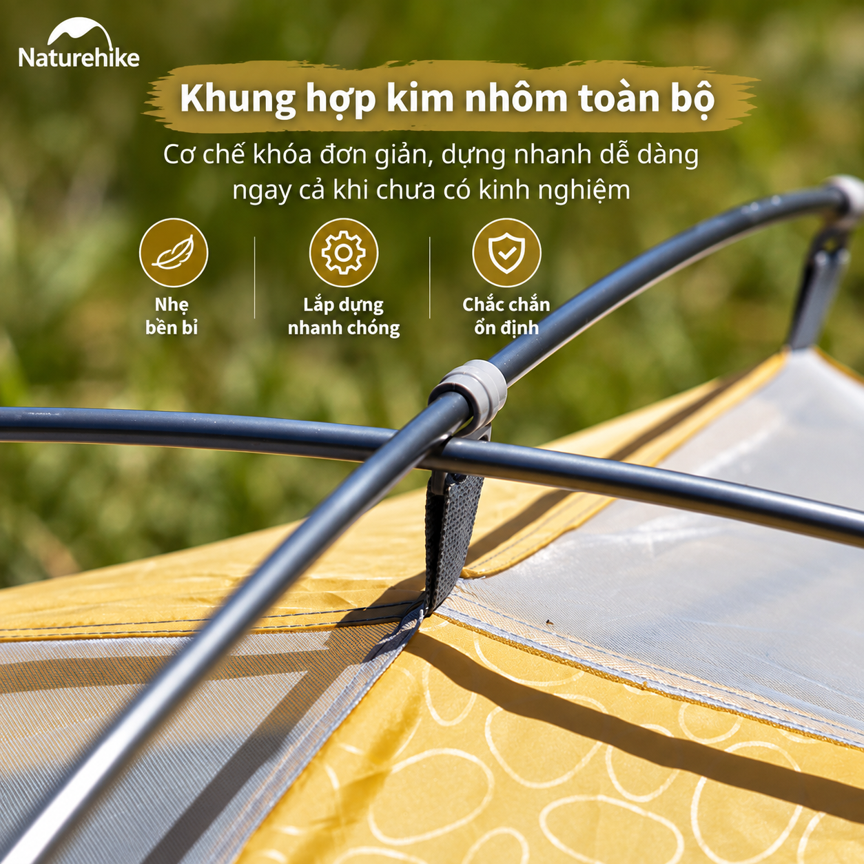 Lều Cắm Trại 2 -3 Người Naturehike NH18Z022-P – Lều 210T Chống Nước 3000mm, Siêu Nhẹ, Trekking/Camping