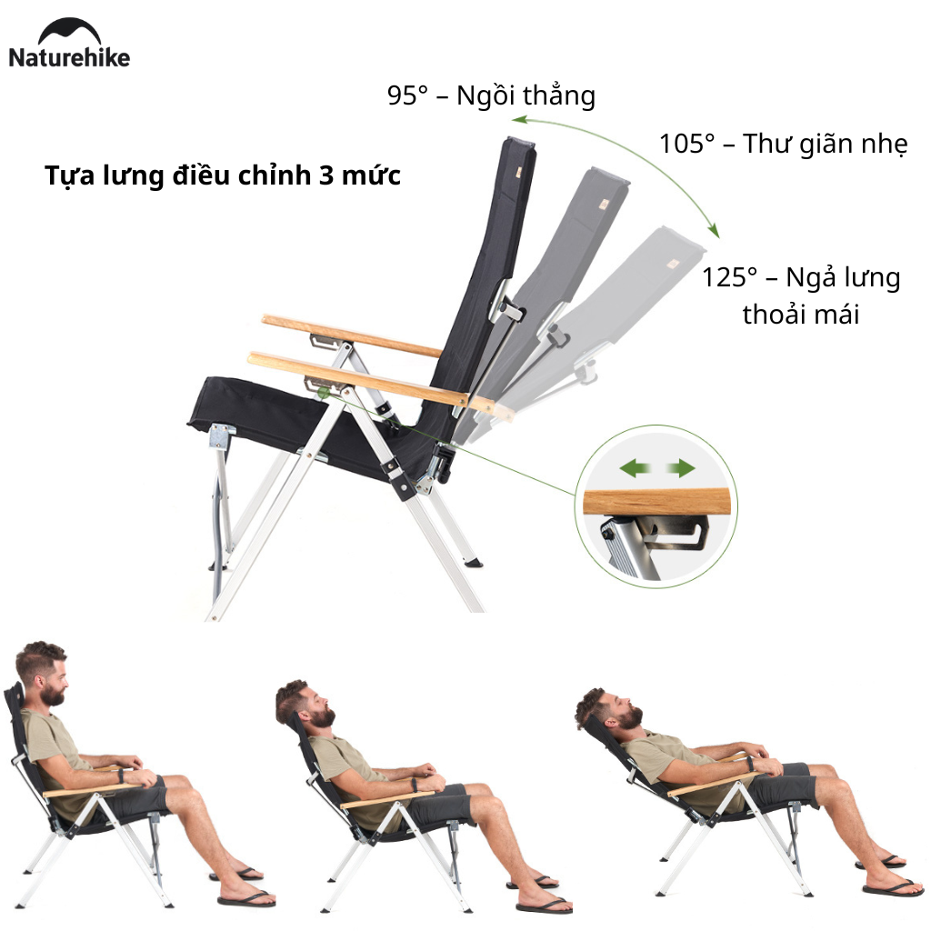 Ghế xếp có tay tựa Naturehike Portable Folding Chair NH17T003-Y