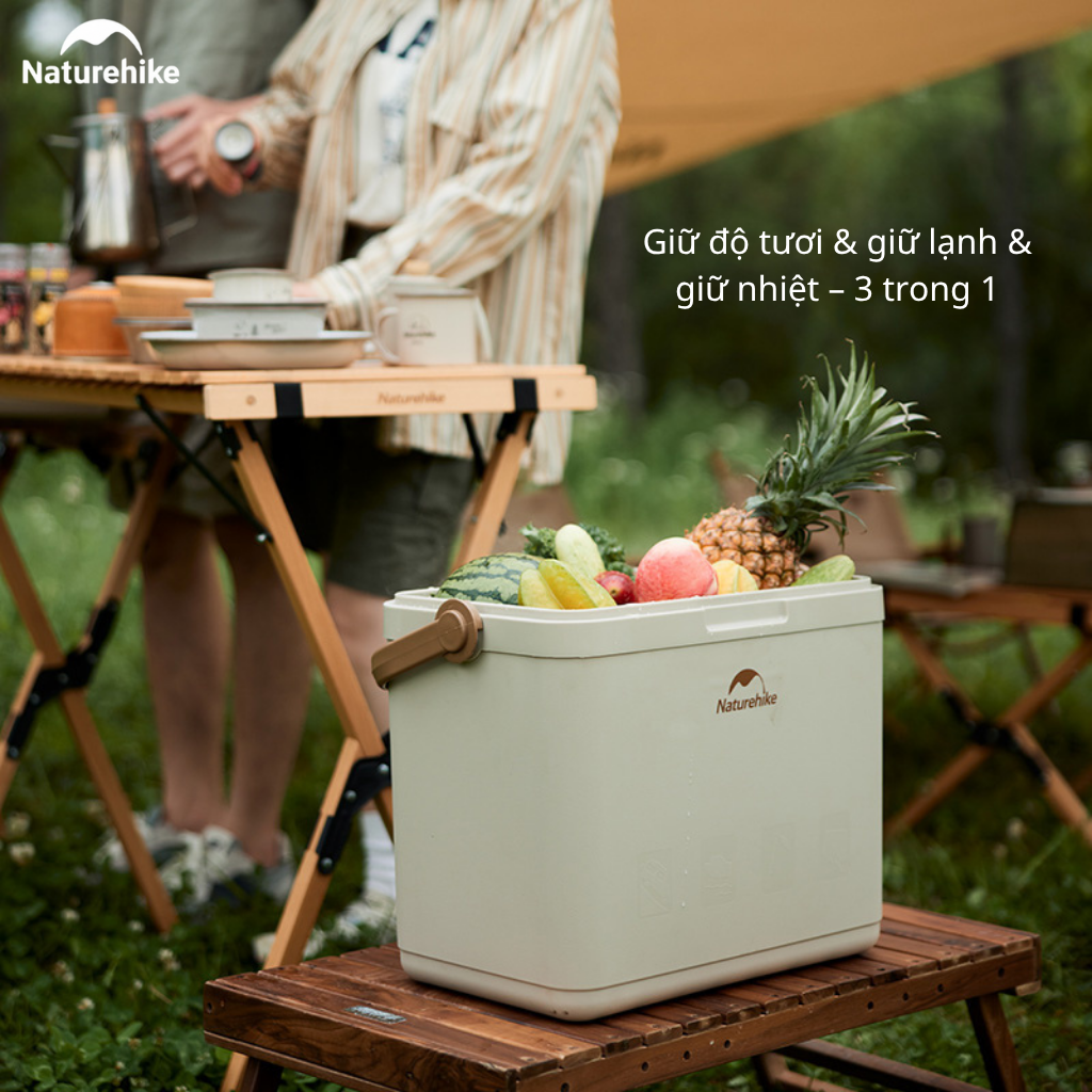 Thùng Đá Giữ Nhiệt Naturehike CNK2300BS011 9L–33L Cooler Camping Giữ Lạnh 24H, Nhựa PP, Dã Ngoại/BBQ