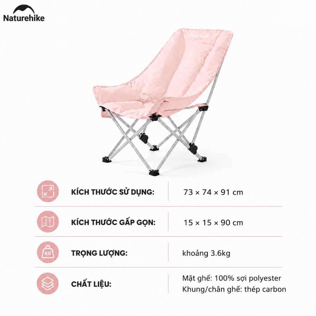Ghế cắm trại thư giãn Naturehike Relaxing Folding Camping Chair CNK2450JJ020