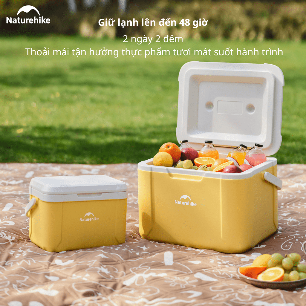 Thùng Đá Mini Naturehike Glamping Ice Cooler CNK2450CF012 18L – Giữ Lạnh 48H, Nhựa PP/PE Cao Cấp