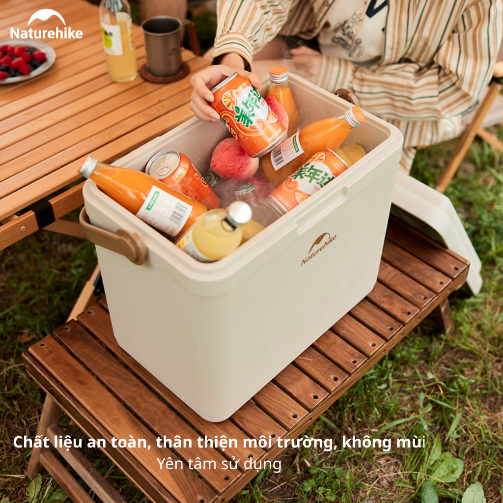 Thùng Đá Giữ Nhiệt Naturehike CNK2300BS011 9L–33L Cooler Camping Giữ Lạnh 24H, Nhựa PP, Dã Ngoại/BBQ