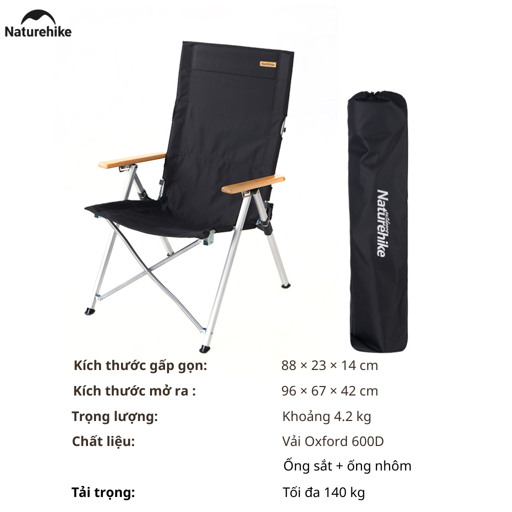 Ghế xếp có tay tựa Naturehike Portable Folding Chair NH17T003-Y