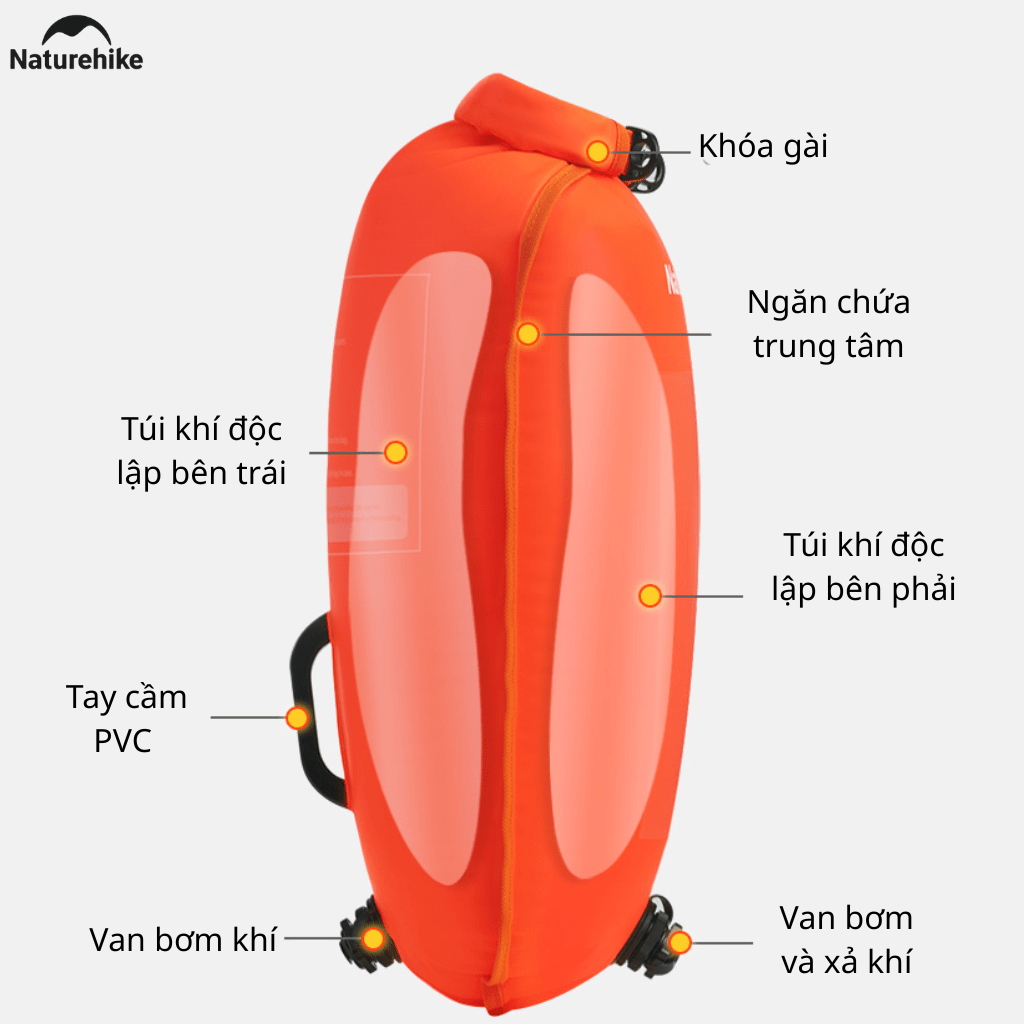 Túi Khô Chống Nước Kiêm Phao Bơi Naturehike NH17S001-G 18L Túi Phao Bơi Nổi, Đi Biển/Dã Ngoại