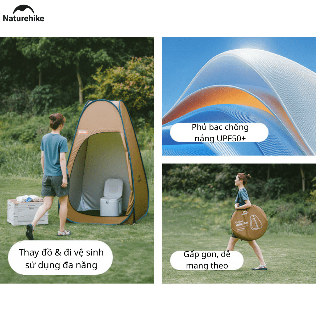 Lều Tắm Thay Đồ Naturehike NH17Z002-P – Lều Vệ Sinh Di Động, Chống Nước 2000mm, Dã Ngoại/Cắm Trại