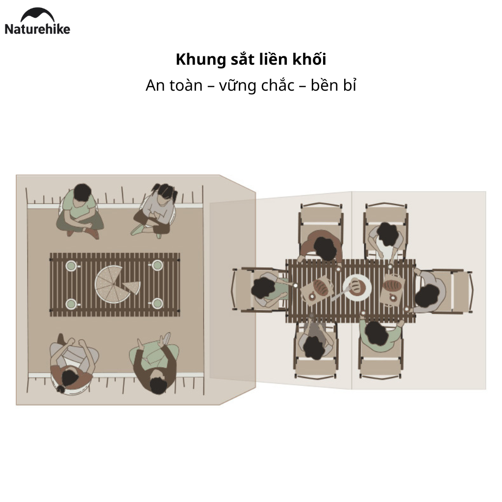 Lều Naturehike CNK2300ZP021 4-6 Người – Lều Ngôi Nhà Chống Nóng Ti-Black, Lều Glamping Cao Cấp (Bản thường)