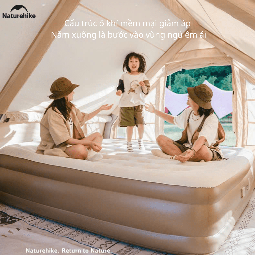 Đệm Hơi Naturehike CNK2550WS013 – Nệm Hơi Camping Tích Hợp Bơm Điện, Giường Hơi Gấp Gọn