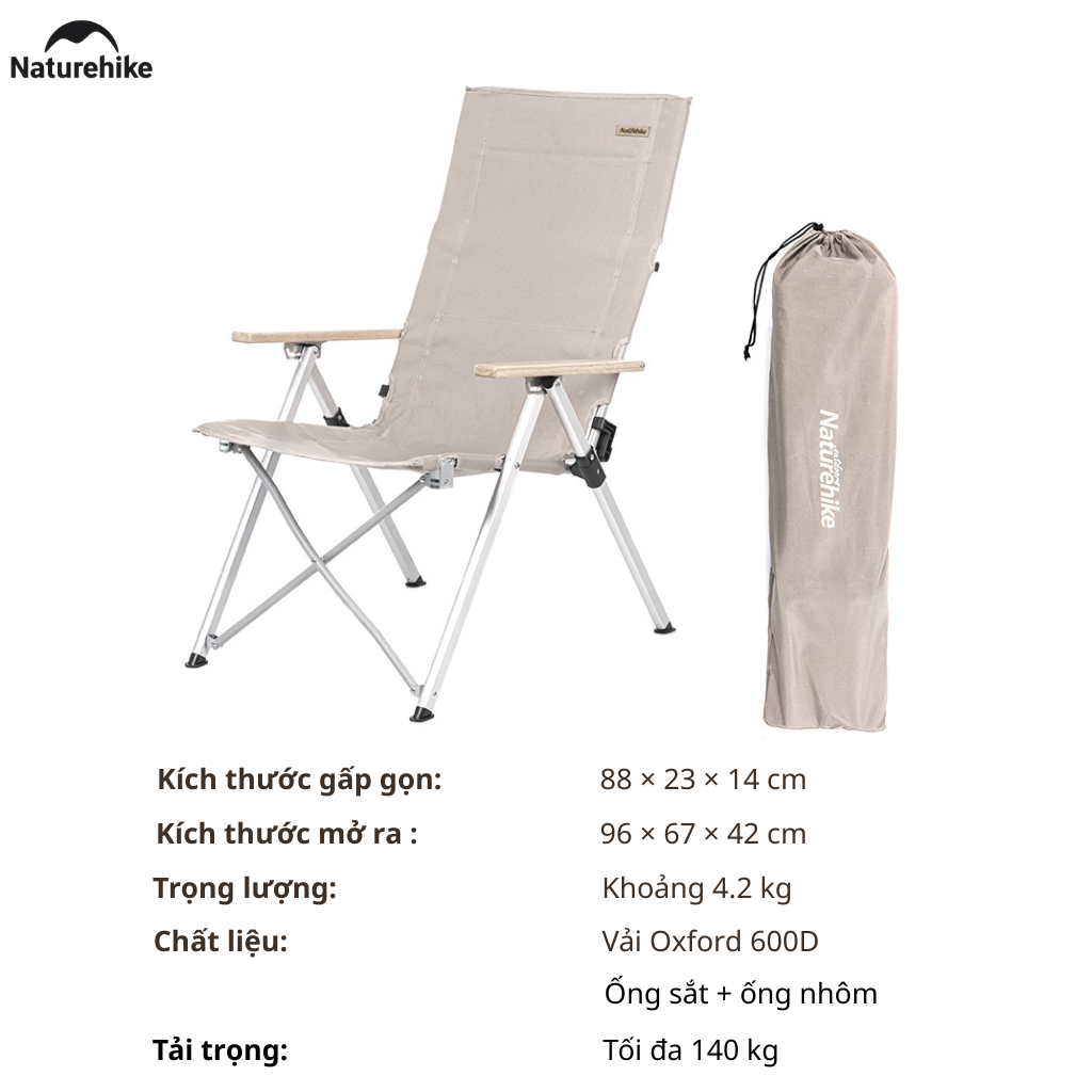 Ghế xếp có tay tựa Naturehike Portable Folding Chair NH17T003-Y
