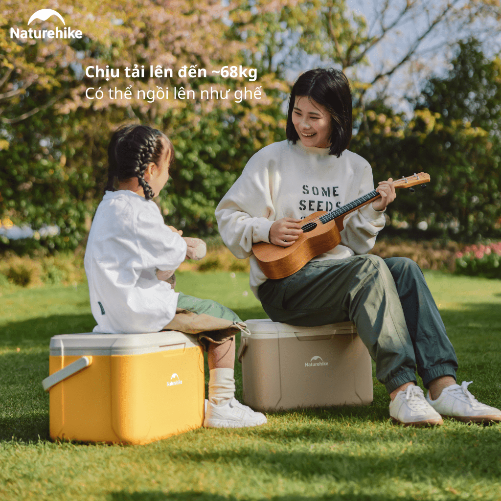 Thùng Đá Mini Naturehike Glamping Ice Cooler CNK2450CF012 18L – Giữ Lạnh 48H, Nhựa PP/PE Cao Cấp