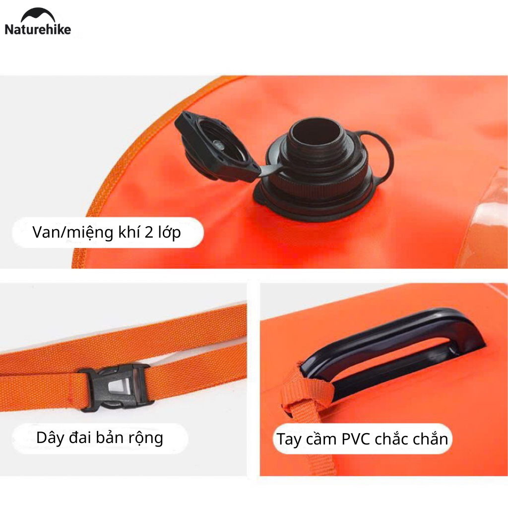 Túi Khô Chống Nước Kiêm Phao Bơi Naturehike NH17S001-G 18L Túi Phao Bơi Nổi, Đi Biển/Dã Ngoại