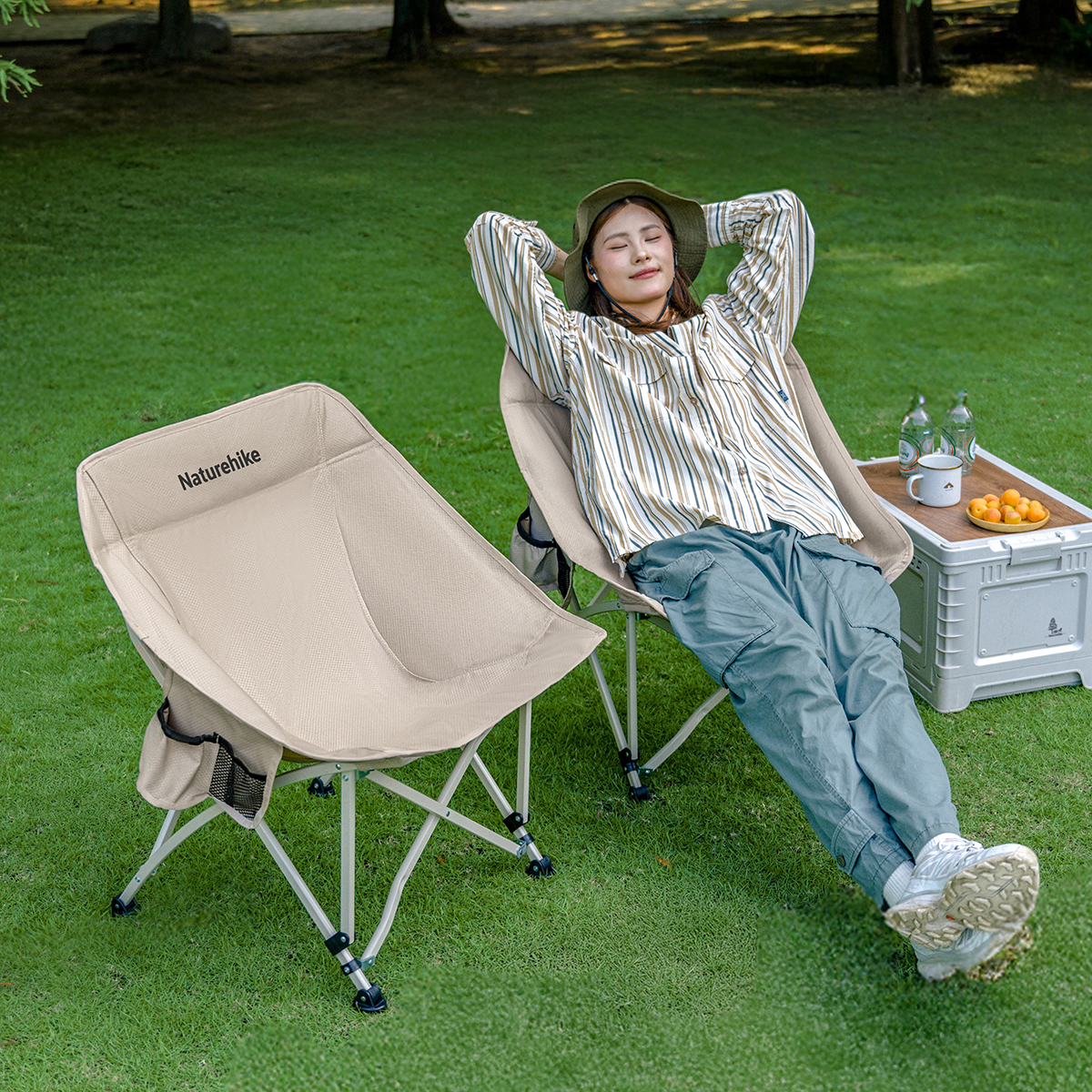 Ghế gấp gọn dã ngoại mặt trăng, moon chair Naturehike CNK2550JJ022