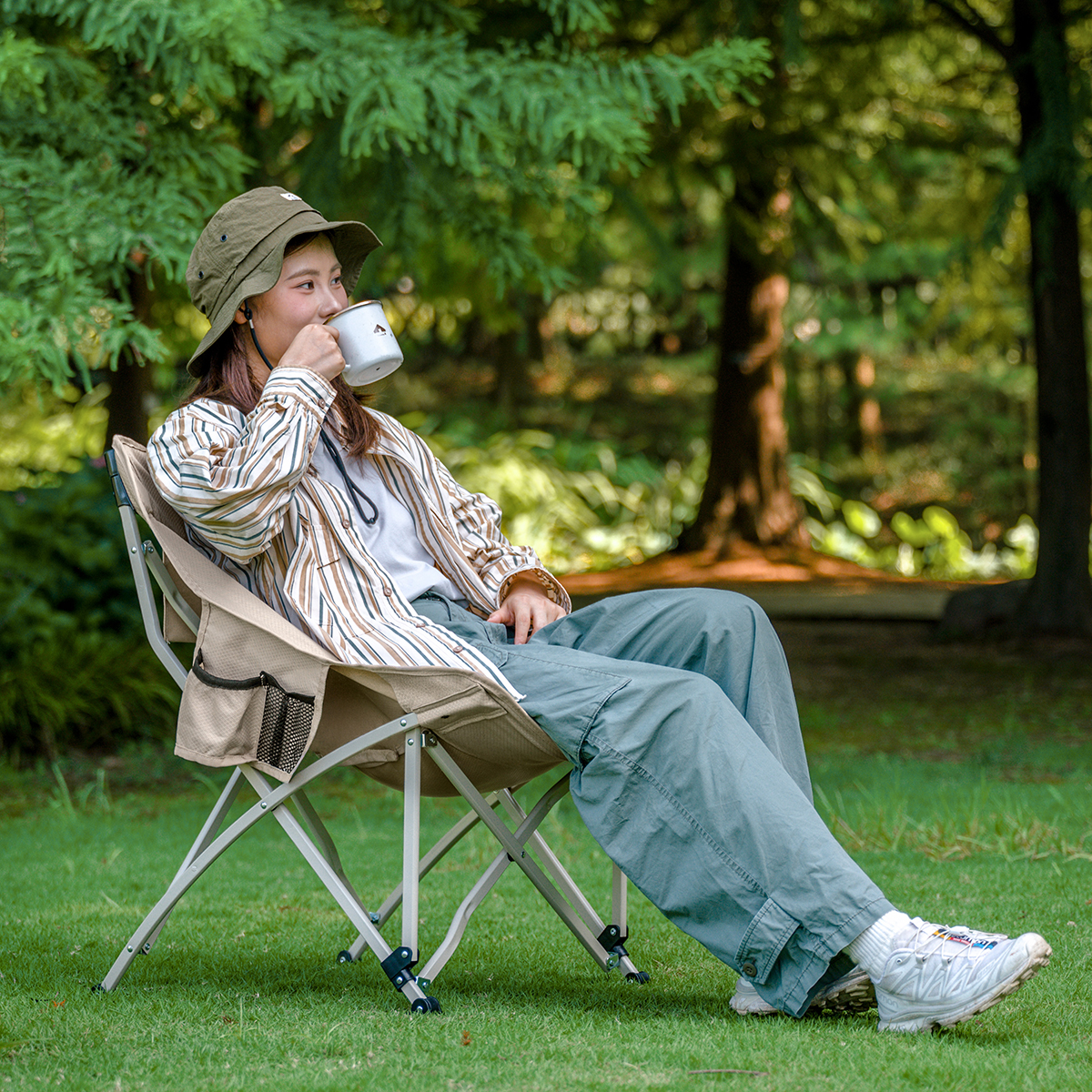 Ghế gấp gọn dã ngoại mặt trăng, moon chair Naturehike CNK2550JJ022