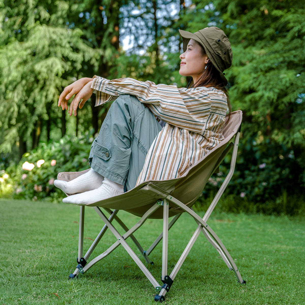 Ghế gấp gọn dã ngoại mặt trăng, moon chair Naturehike CNK2550JJ022