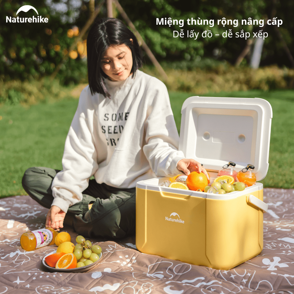 Thùng Đá Mini Naturehike Glamping Ice Cooler CNK2450CF012 18L – Giữ Lạnh 48H, Nhựa PP/PE Cao Cấp