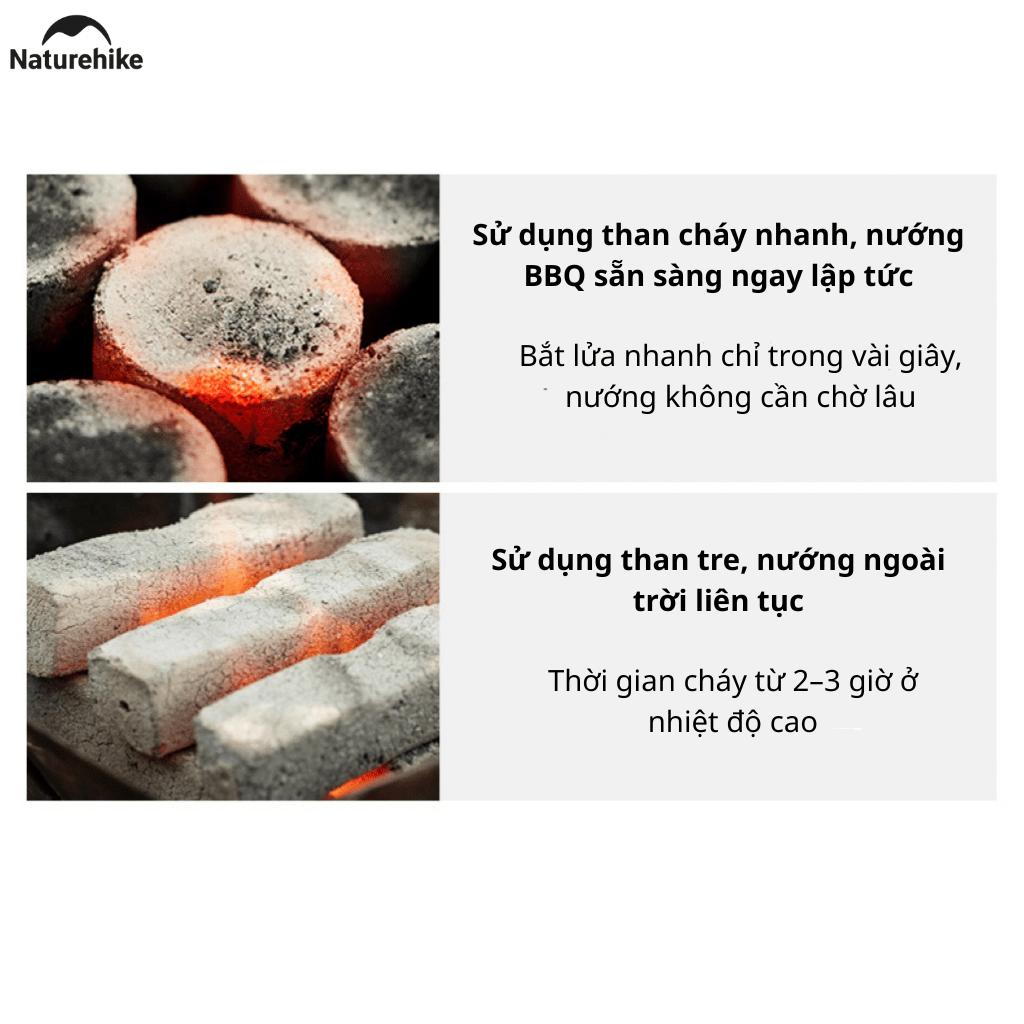 Bếp Nướng BBQ Naturehike N Play CNK2300015 – Bếp Than Dã Ngoại Gấp Gọn, Vỉ Nướng Lớn, Camping