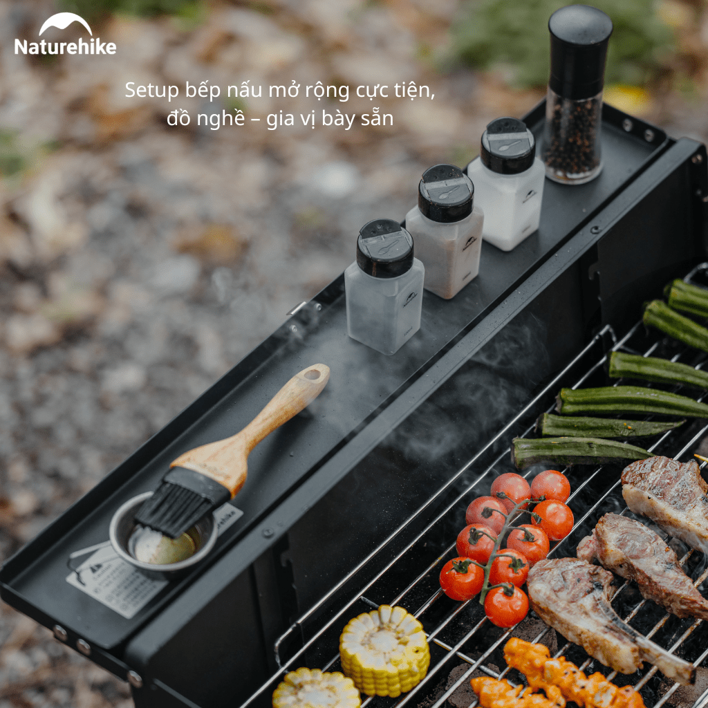 Bếp Nướng BBQ Naturehike N Play CNK2300015 – Bếp Than Dã Ngoại Gấp Gọn, Vỉ Nướng Lớn, Camping
