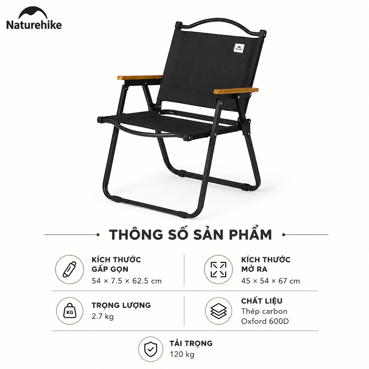 Ghế gấp dã ngoại Naturehike Folding Chair CNK2300JU012