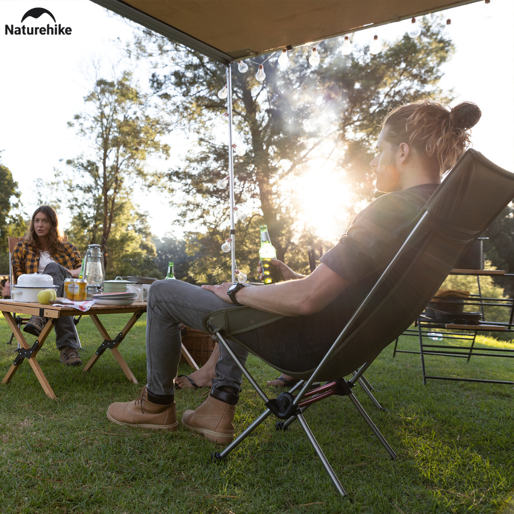 Ghế Cắm Trại Gấp Gọn Naturehike CNK2350JJ018 Moon Chair Siêu Nhẹ 1.35kg, Tải 120kg, Khung Nhôm 7075