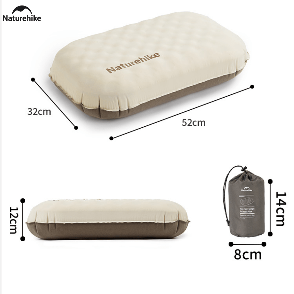 Gối Du Lịch Tự Bơm Hơi Naturehike CNK2300DZ024 – Gối Hơi 2in1 Siêu Nhẹ, Gấp Gọn Camping/Trekking