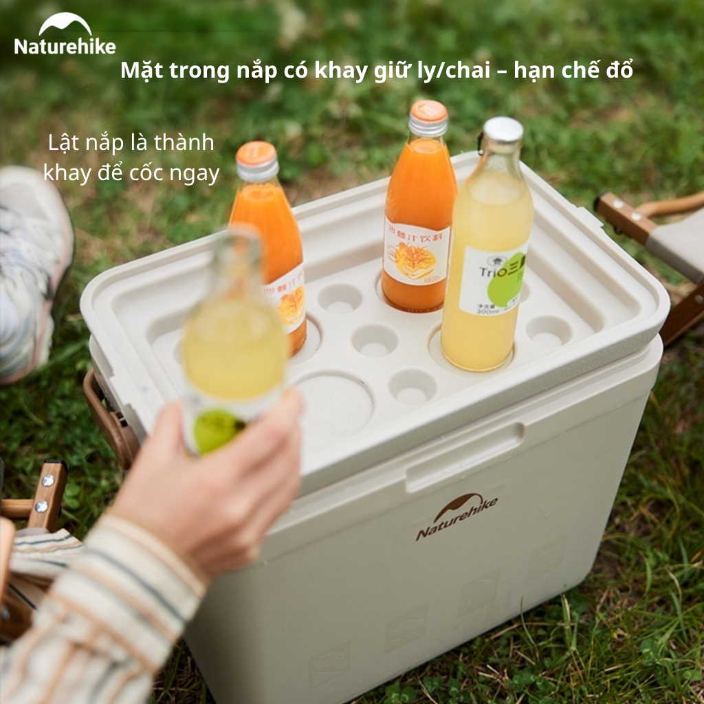 Thùng Đá Giữ Nhiệt Naturehike CNK2300BS011 9L–33L Cooler Camping Giữ Lạnh 24H, Nhựa PP, Dã Ngoại/BBQ