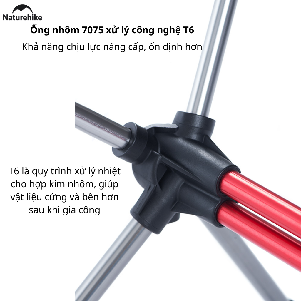 Ghế Cắm Trại Gấp Gọn Naturehike CNK2350JJ018 Moon Chair Siêu Nhẹ 1.35kg, Tải 120kg, Khung Nhôm 7075