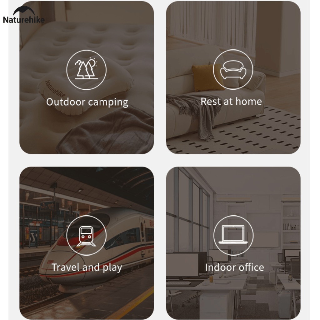 Gối Hơi Du Lịch Naturehike NH17T013-Z – Gối Thổi Hơi Siêu Nhẹ, Kê Cổ/Tựa Lưng, Gấp Gọn 85g