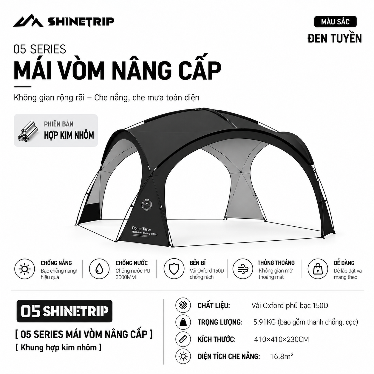 Lều Camping Ngoài Trời, Lều Dã Ngoại Chống Nắng Chống Mưa -  ShineTrip Dome