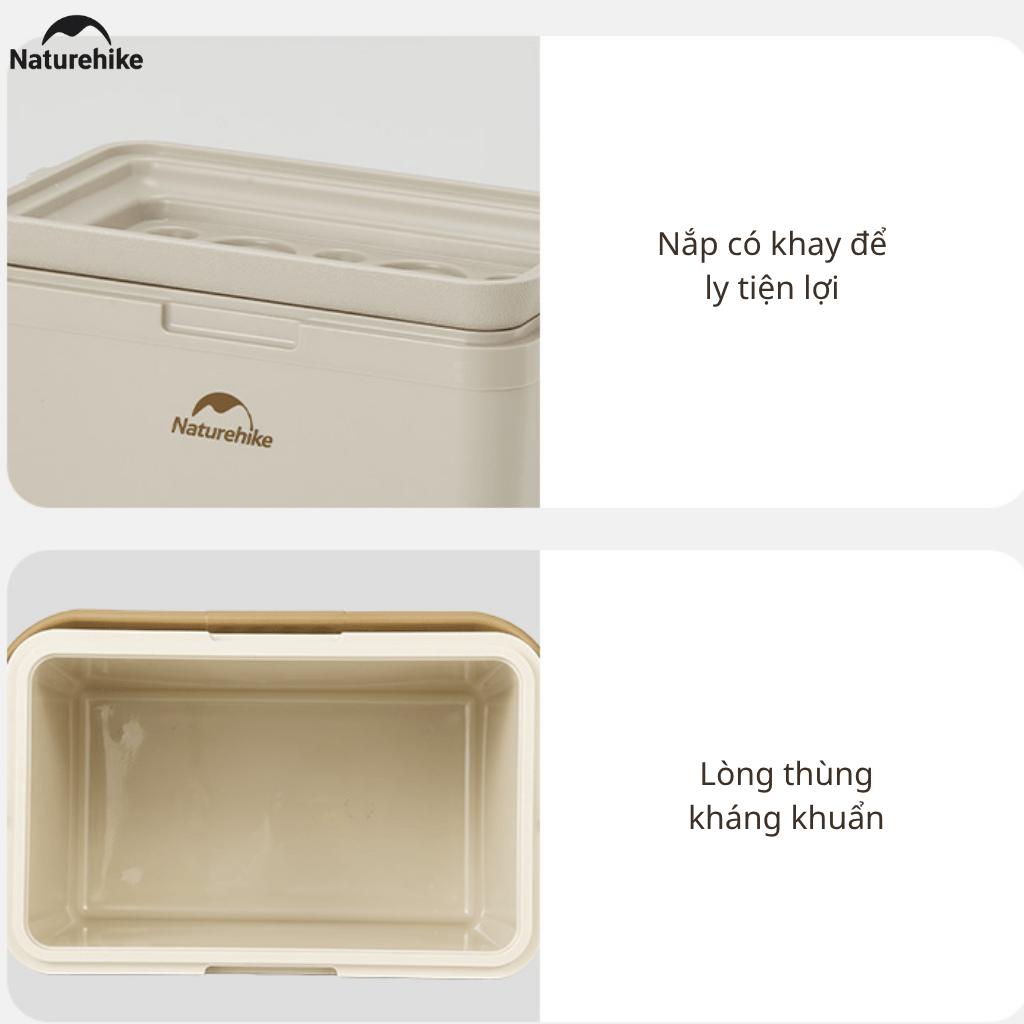 Thùng Đá Giữ Nhiệt Naturehike CNK2300BS011 9L–33L Cooler Camping Giữ Lạnh 24H, Nhựa PP, Dã Ngoại/BBQ
