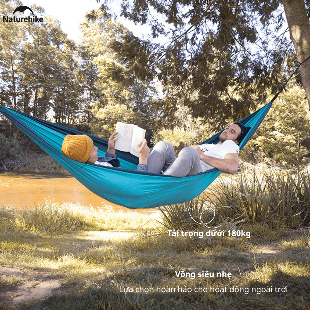 Võng Dã Ngoại Naturehike NH21DC011 Siêu Nhẹ Võng Camping Gấp Gọn, Chịu Tải 200kg, Đi Phượt/Trekking