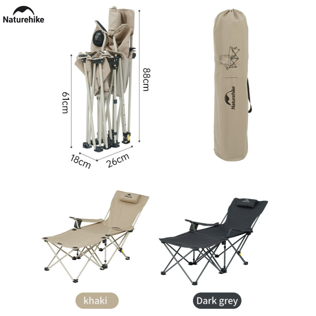 Ghế Xếp Dã Ngoại 2in1 Naturehike CNK2350JJ011 – Ghế Camping Đa Năng, Có Gác Chân, Gấp Gọn Tiện Lợi