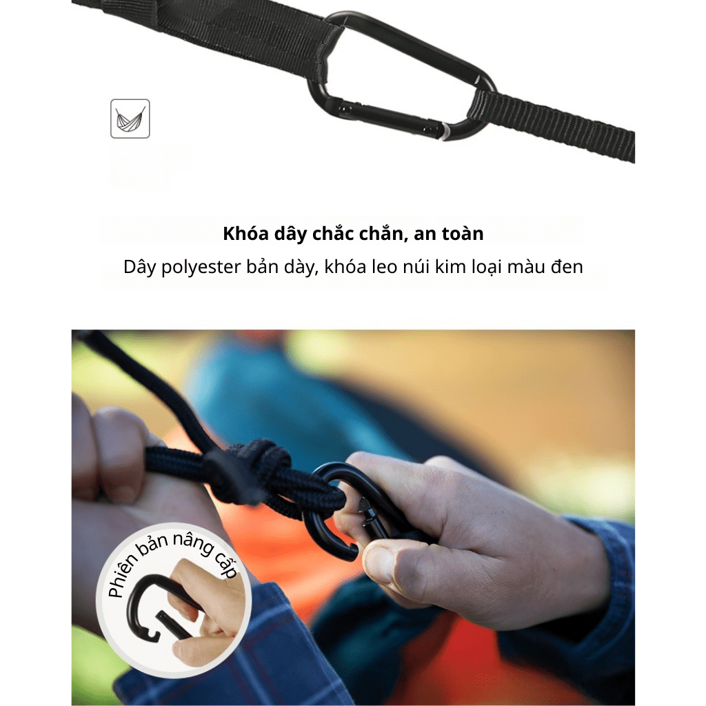 Võng Dã Ngoại Naturehike NH21DC011 Siêu Nhẹ Võng Camping Gấp Gọn, Chịu Tải 200kg, Đi Phượt/Trekking