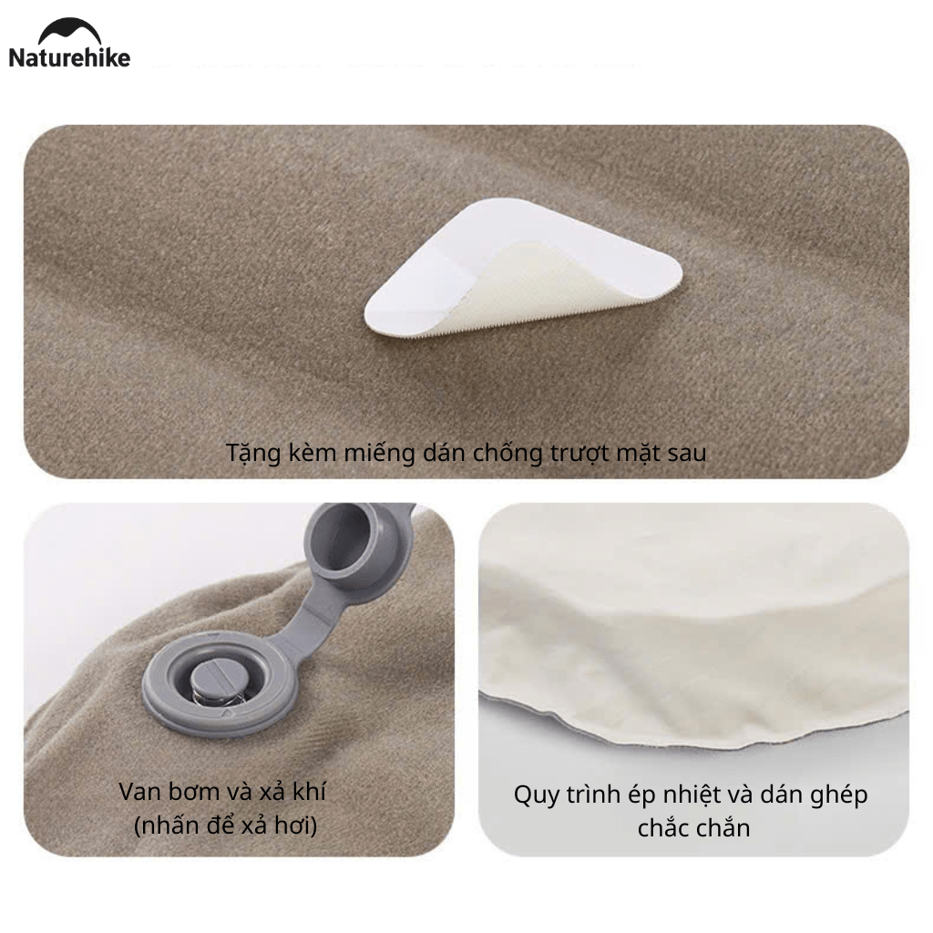 Gối Du Lịch Tự Bơm Hơi Naturehike CNK2300DZ024 – Gối Hơi 2in1 Siêu Nhẹ, Gấp Gọn Camping/Trekking