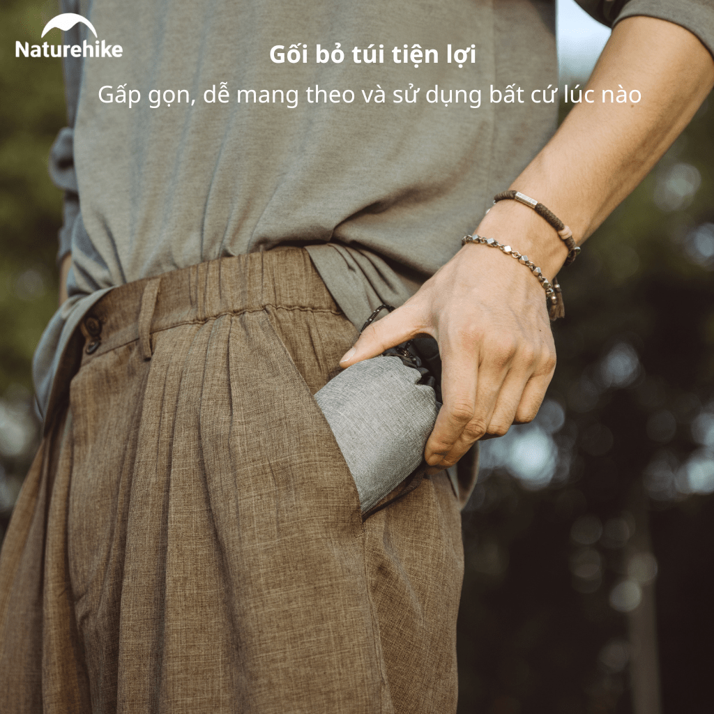 Gối Hơi Du Lịch Naturehike NH17T013-Z – Gối Thổi Hơi Siêu Nhẹ, Kê Cổ/Tựa Lưng, Gấp Gọn 85g