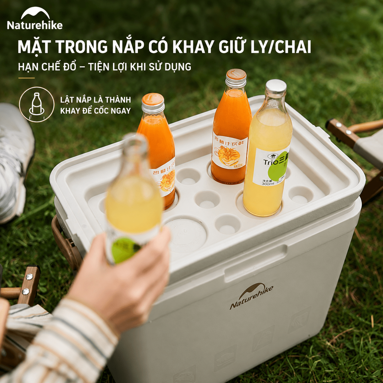 Thùng Đá Giữ Nhiệt Naturehike CNK2300BS011 9L–33L Cooler Camping Giữ Lạnh 24H, Nhựa PP, Dã Ngoại/BBQ