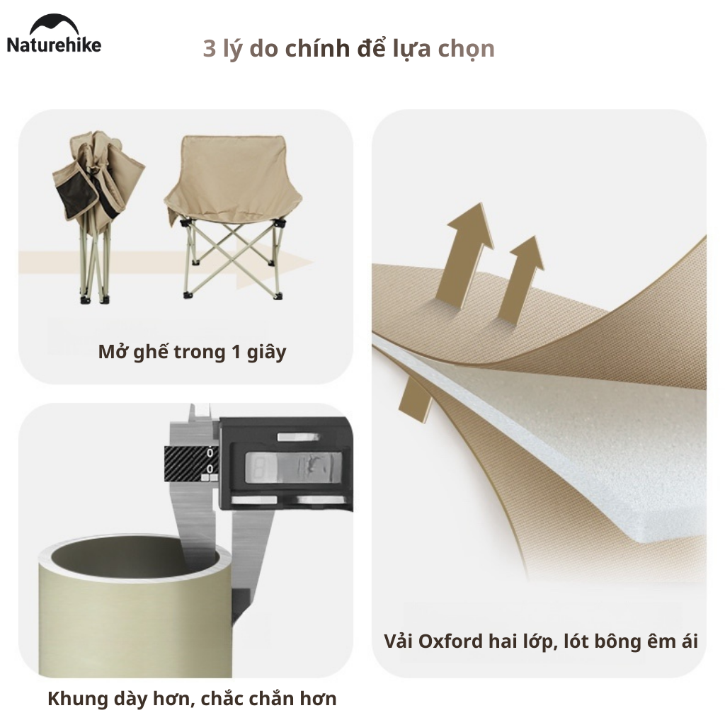 Ghế gấp gọn dã ngoại mặt trăng, moon chair Naturehike CNK2550JJ022