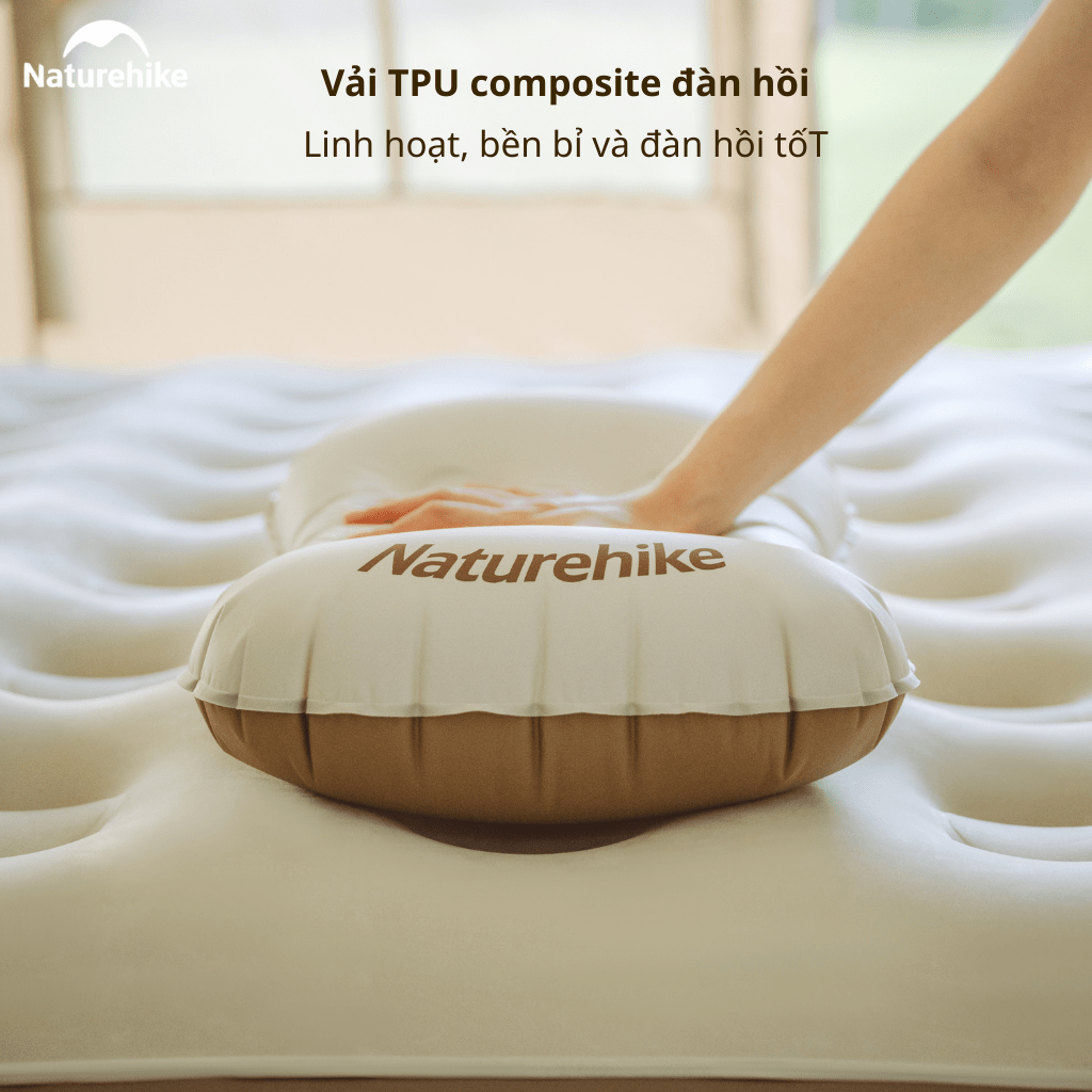 Gối Hơi Du Lịch Naturehike NH17T013-Z – Gối Thổi Hơi Siêu Nhẹ, Kê Cổ/Tựa Lưng, Gấp Gọn 85g