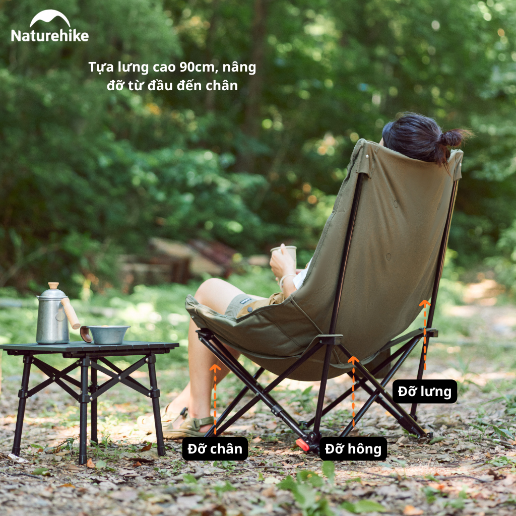 Ghế cắm trại thư giãn Naturehike Relaxing Folding Camping Chair CNK2450JJ020