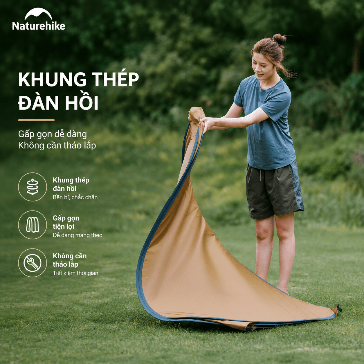 Lều Tắm Thay Đồ Naturehike NH17Z002-P – Lều Vệ Sinh Di Động, Chống Nước 2000mm, Dã Ngoại/Cắm Trại