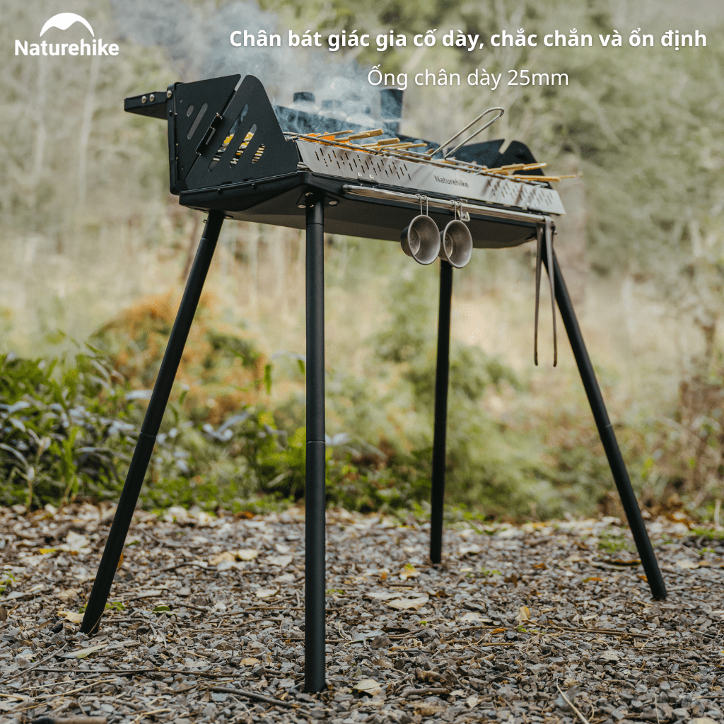 Bếp Nướng BBQ Naturehike N Play CNK2300015 – Bếp Than Dã Ngoại Gấp Gọn, Vỉ Nướng Lớn, Camping