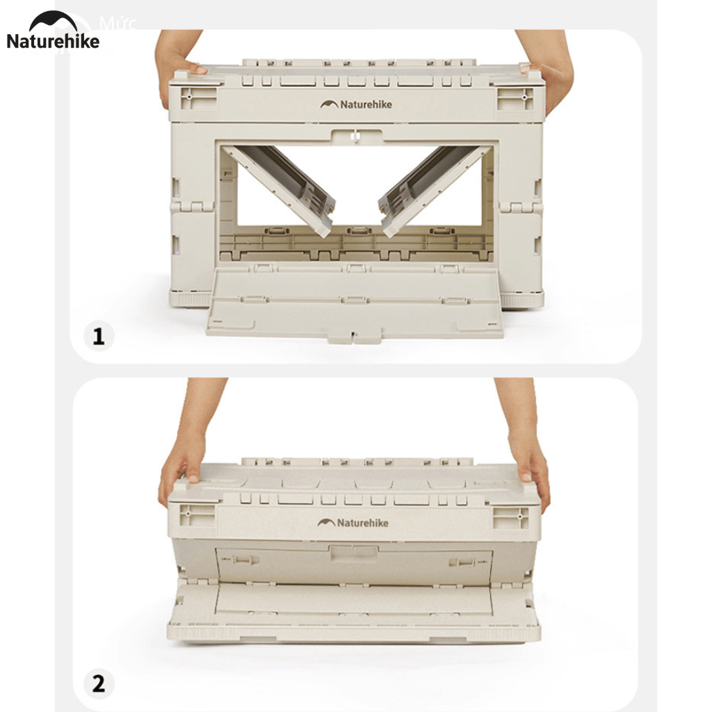 Thùng nhựa đựng đồ cắm trại xếp gọn kèm mặt giả gỗ NatureHike CNK2450XB020