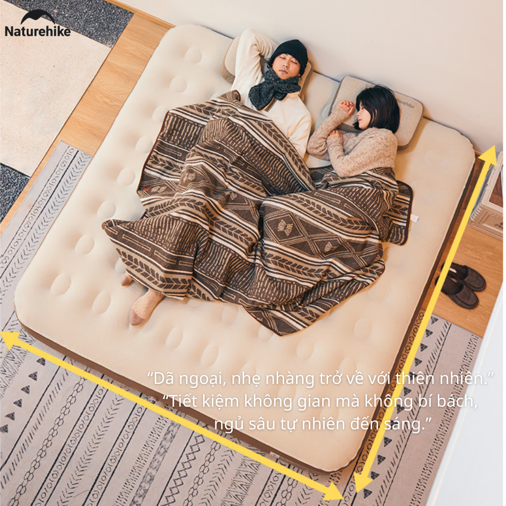 Đệm Hơi Naturehike CNK2550WS013 – Nệm Hơi Camping Tích Hợp Bơm Điện, Giường Hơi Gấp Gọn