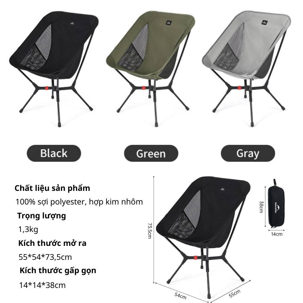 Ghế xếp cắm trại Naturehike CNK2550JJ013